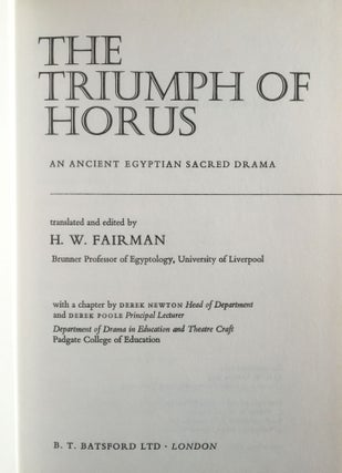 The Triumph of Horus: An ancient Egyptian Sacred Drama.[newline]M2395b-01.jpg