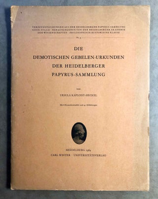 Item #M2396b Die demotischen Gebelen-Urkunden der Heidelberger Papyrus-Sammlung. KAPLONY-HECKEL...[newline]M2396b.jpg