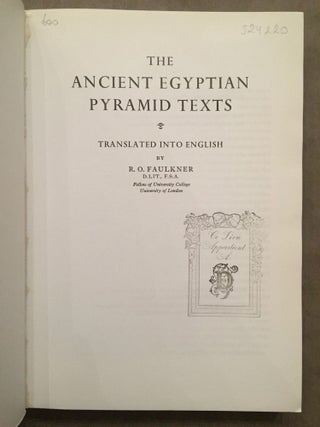 The ancient Egyptian pyramid texts. Translated into English. Vol. I & Vol. II: supplement (complete set)[newline]M2401c-02.jpg