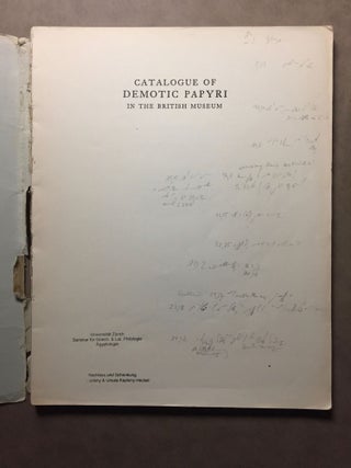 Catalogue of Demotic Papyri in the British Museum. Vol. II: The instructions of 'Onkhsheshonqy (British Museum Papyrus 10508). Part I: Introduction, Transliteration, Translation, Notes and Plates (all published)