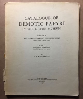 Item #M2405b Catalogue of Demotic Papyri in the British Museum. Vol. II: The instructions of...[newline]M2405b.jpg