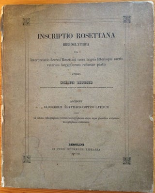 Item #M2416 Inscriptio Rosettana hieroglyphica. BRUGSCH Heinrich