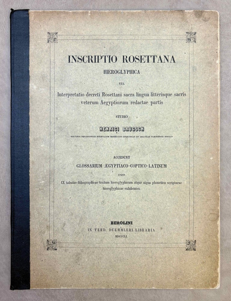 Item #M2416b Inscriptio Rosettana hieroglyphica. BRUGSCH Heinrich.[newline]M2416b-00.jpeg
