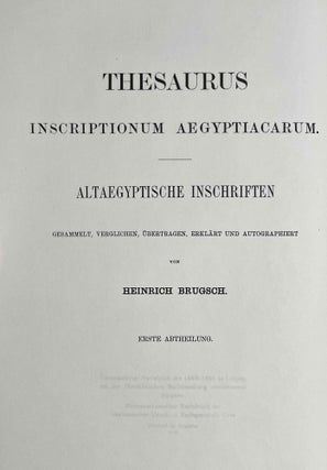 Thesaurus Inscriptionum Aegyptiacarum. Band I-II, III-IV, V-VI (complete set)[newline]M2418f-03.jpeg