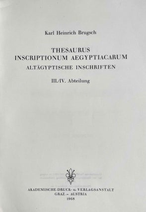 Thesaurus Inscriptionum Aegyptiacarum. Band I-II, III-IV, V-VI (complete set)[newline]M2418f-12.jpeg