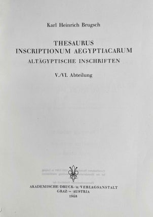 Thesaurus Inscriptionum Aegyptiacarum. Band I-II, III-IV, V-VI (complete set)[newline]M2418f-21.jpeg