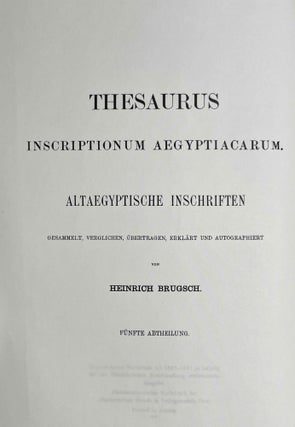 Thesaurus Inscriptionum Aegyptiacarum. Band I-II, III-IV, V-VI (complete set)[newline]M2418f-22.jpeg