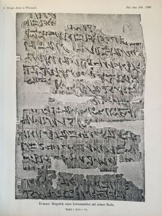 Das Gespräch eines Lebensmüden mit seiner Seele. Aus dem Papyrus 3024 der königlichen Museen.