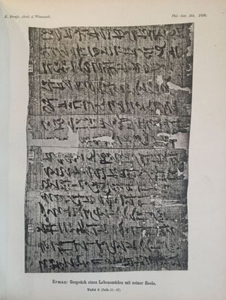 Das Gespräch eines Lebensmüden mit seiner Seele. Aus dem Papyrus 3024 der königlichen Museen.