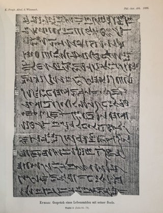 Das Gespräch eines Lebensmüden mit seiner Seele. Aus dem Papyrus 3024 der königlichen Museen.