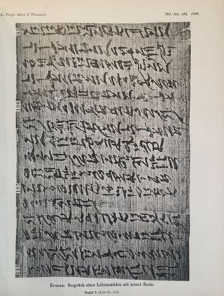 Das Gespräch eines Lebensmüden mit seiner Seele. Aus dem Papyrus 3024 der königlichen Museen.