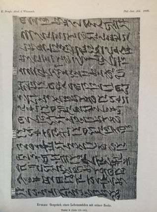 Das Gespräch eines Lebensmüden mit seiner Seele. Aus dem Papyrus 3024 der königlichen Museen.