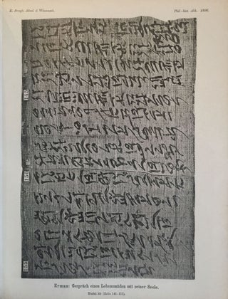 Das Gespräch eines Lebensmüden mit seiner Seele. Aus dem Papyrus 3024 der königlichen Museen.