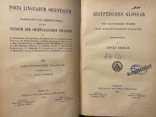 Aegyptisches Glossar. Die häufigeren Worte der aegyptischen Sprache.