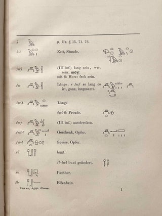 Aegyptisches Glossar. Die häufigeren Worte der aegyptischen Sprache.[newline]M2427-05.jpeg