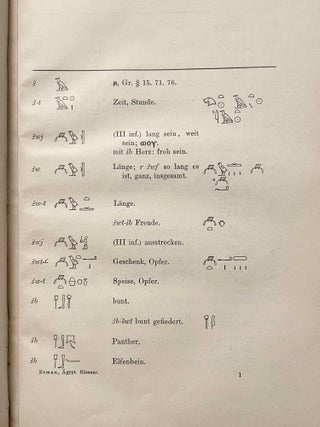 Aegyptisches Glossar. Die häufigeren Worte der aegyptischen Sprache.