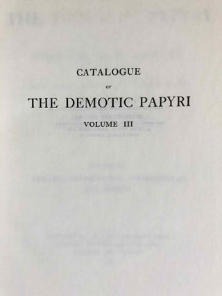 Catalogue of the demotic papyri in the John Rylands Library in Manchester. Vol. I: Atlas of Facsimiles. Vol. II: Hand-Copies of the ealier documents (Nos. I-IX). Vol. III: Key-list, translations, commentaries and indices (complete set)[newline]M2430-15.jpeg