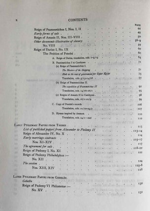 Catalogue of the demotic papyri in the John Rylands Library in Manchester. Vol. I: Atlas of Facsimiles. Vol. II: Hand-Copies of the ealier documents (Nos. I-IX). Vol. III: Key-list, translations, commentaries and indices (complete set)[newline]M2430-18.jpeg