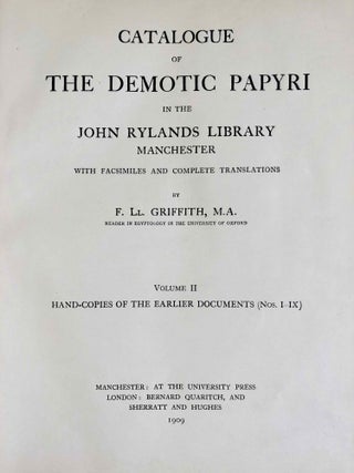 Catalogue of the demotic papyri in the John Rylands Library in Manchester. Vol. II: Hand-copies of the earlier documents (Nos. I-IX).[newline]M2430a-02.jpeg