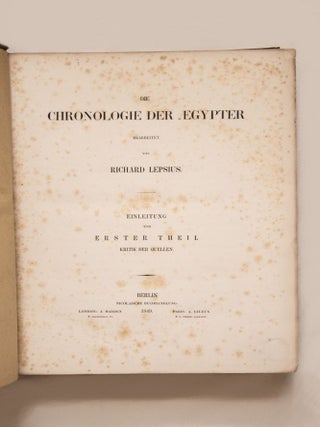 Die Chronologie der &Auml;gypter. Einleitung und Erster Theil: Kritik der Quellen (all published)[newline]M2437-02.jpg