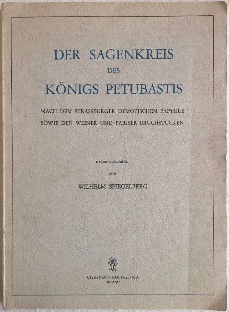 Item #M2444 Der Sagenkreis des Königs Petubastis. SPIEGELBERG Wilhelm.[newline]M2444.jpg