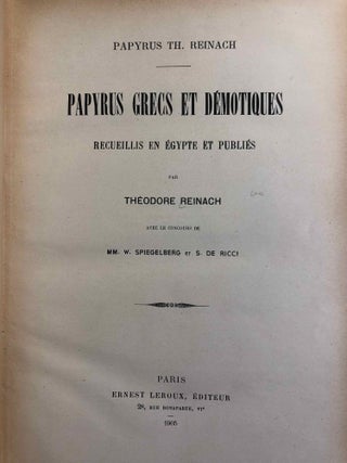 Papyrus grecs et démotiques recueillis en Egypte et publiés par Théodore Reinach[newline]M2461-02.jpg