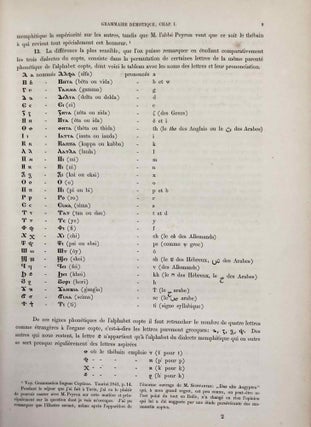 Grammaire démotique. Contenant les principes généraux de la langue et de l'écriture populaires des Anciens Egyptiens. Avec un tableau général des signes démotiques et dix planches y annexées.