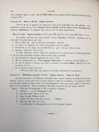 Grammaire démotique. Contenant les principes généraux de la langue et de l'écriture populaires des Anciens Egyptiens. Avec un tableau général des signes démotiques et dix planches y annexées.