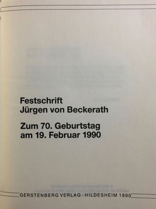 Festschrift Jürgen von Beckerath