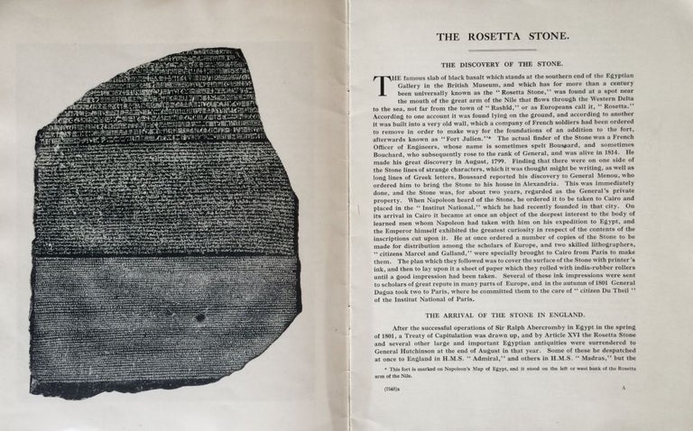 Item #M2506a The Rosetta Stone in the British Museum. BUDGE Ernest Alfred Wallis.[newline]M2506a.jpg