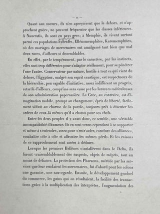 Les rapports des Grecs avec l'Egypte