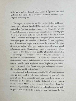 Les rapports des Grecs avec l'Egypte