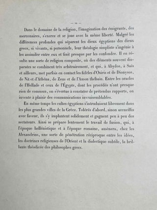 Les rapports des Grecs avec l'Egypte