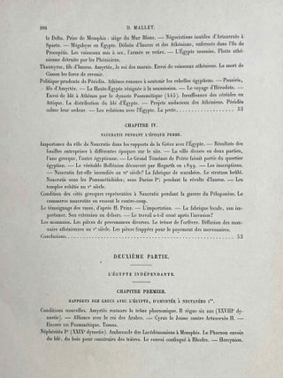Les rapports des Grecs avec l'Egypte