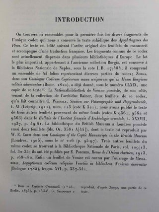 Le manuscrit de la version copte en dialecte sahidique des “Apophthegmata Patrum.”