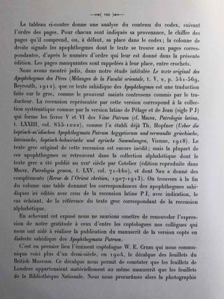 Le manuscrit de la version copte en dialecte sahidique des “Apophthegmata Patrum.”