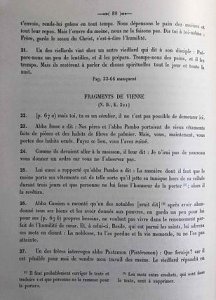 Le manuscrit de la version copte en dialecte sahidique des “Apophthegmata Patrum.”