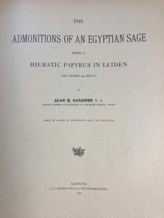 The Admonitions of an Egyptian Sage from a Hieratic Papyrus in Leiden (Pap. Leiden 344 recto)[newline]M2521a-03.jpg
