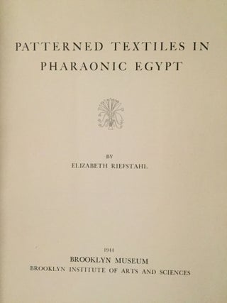 Patterned Textiles in Pharaonic Egypt