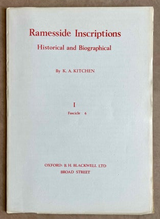 Ramesside inscriptions. Historical and biographical. Vol. I, fasc. 1-8 [Ramesses I, Sethos I, and contemporaries] (complete in itself)[newline]M2534c-20.jpeg