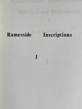 Ramesside inscriptions. Historical and biographical. Vol. I, fasc. 1-8 [Ramesses I, Sethos I, and contemporaries] (complete in itself)[newline]M2534c-26.jpeg