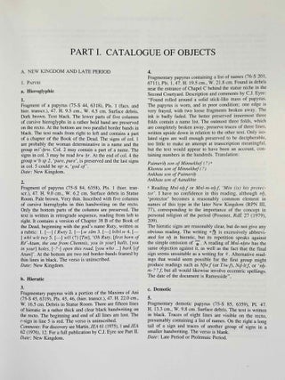 The Memphite Tomb of Horemheb commander-in-chief of Tut'ankhamun. Part I: The reliefs, inscriptions, and commentary. Part II: A catalogue of the finds.