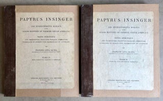 Item #M2547b Papyrus Insinger. Tome I: Texte, transcription, traduction et commentaire. Tome II:...