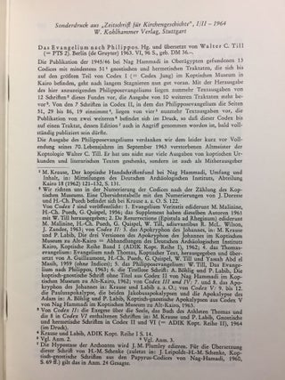 Das Evangelium nach Philippos. Herausgegeben und übersetzt.