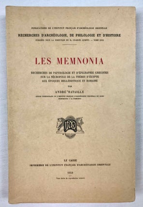Item #M2573b Les Memnonia. Recherches de papyrologie et d’épigraphie grecques sur la...[newline]M2573b.jpeg