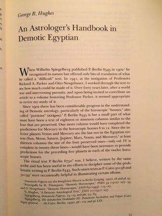 Festschrift Richard A. Parker. Egyptological Studies in Honor of Richard A. Parker. Presented on the occasion of his 78th birthday, December 10, 1983.. On the occasion of his 78th birthday, December 10, 1983. Edited by Leonard H. Lesko. Texts by 12 contributors, including B.V. Bothmer and H. de Meulenaere, J.J. Clère, I.E.S. Edwards, H. Goedicke, B.S. Lesko, L.H. Lesko.