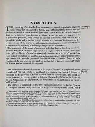 Catalogue of Demotic Papyri in the British Museum. Vol. I: A Theban Archive of the Reign of Ptolemy I, Soter