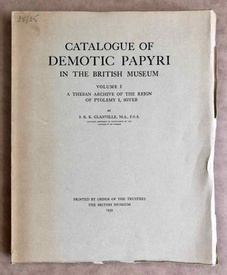 Item #M2599b Catalogue of Demotic Papyri in the British Museum. Vol. I: A Theban Archive of the...[newline]M2599b.jpeg