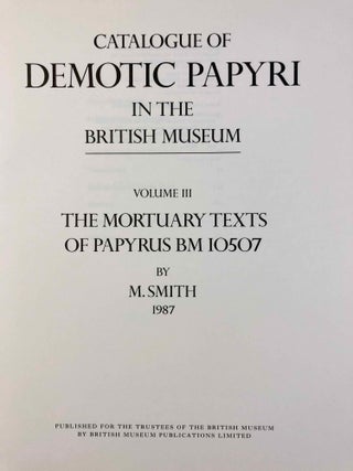 Catalogue of Demotic Papyri in the British Museum. Vol. III: The Mortuary Texts of Papyrus BM 10507[newline]M2600a-02.jpg
