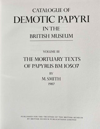 Catalogue of Demotic Papyri in the British Museum. Vol. III: The Mortuary Texts of Papyrus BM 10507[newline]M2600d-02.jpeg